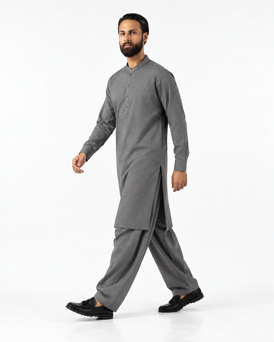 Asli Sona Slate Unstitched Suit