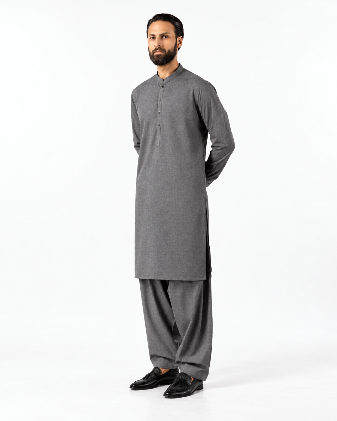 Asli Sona Slate Unstitched Suit