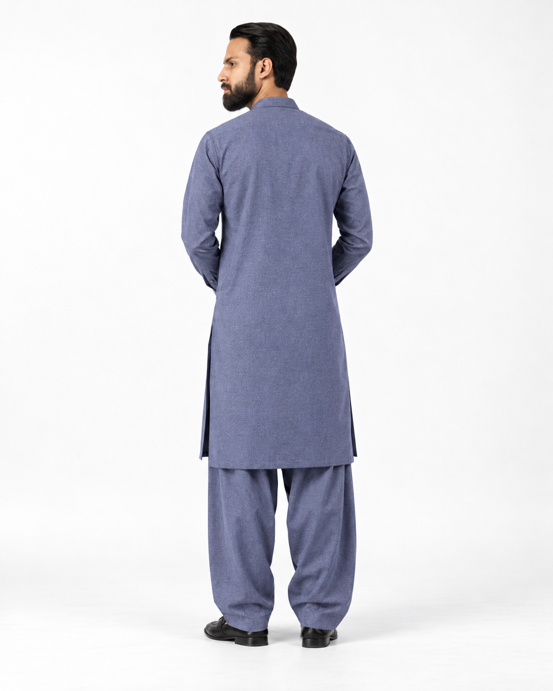 Asli Sona Denim Blue Unstitched Suit