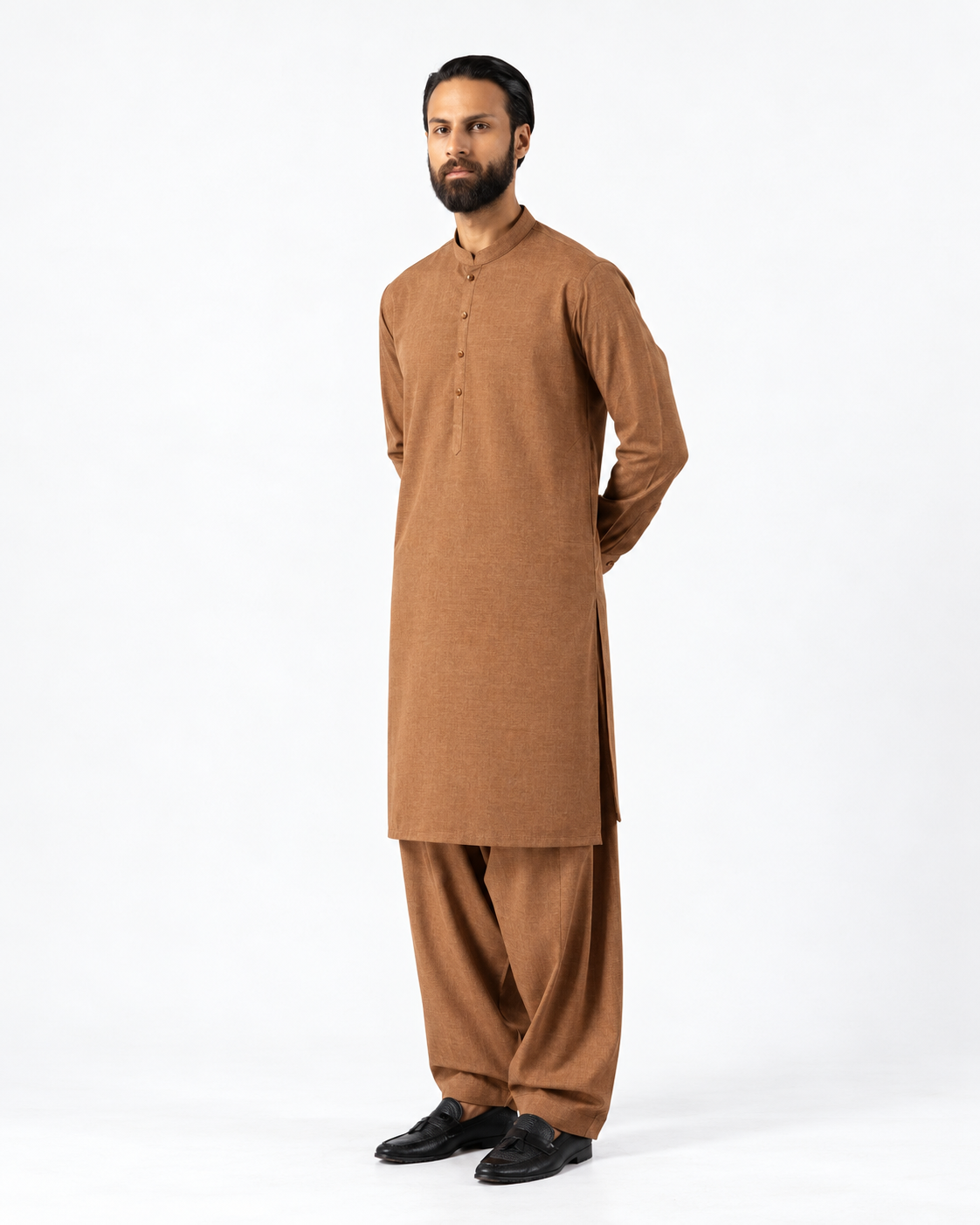 Asli Sona Caramel Unstitched Suit