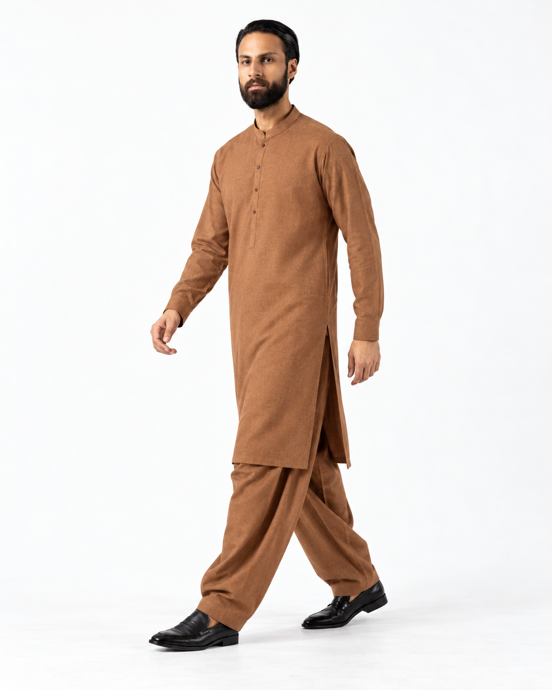 Asli Sona Caramel Unstitched Suit