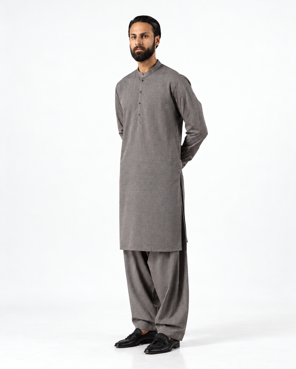 Asli Sona Charcoal Unstitched Suit