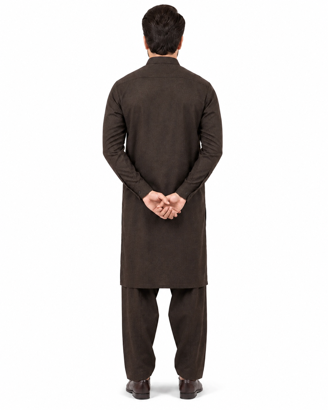 Coffee Brown Worsted wool Unstiched