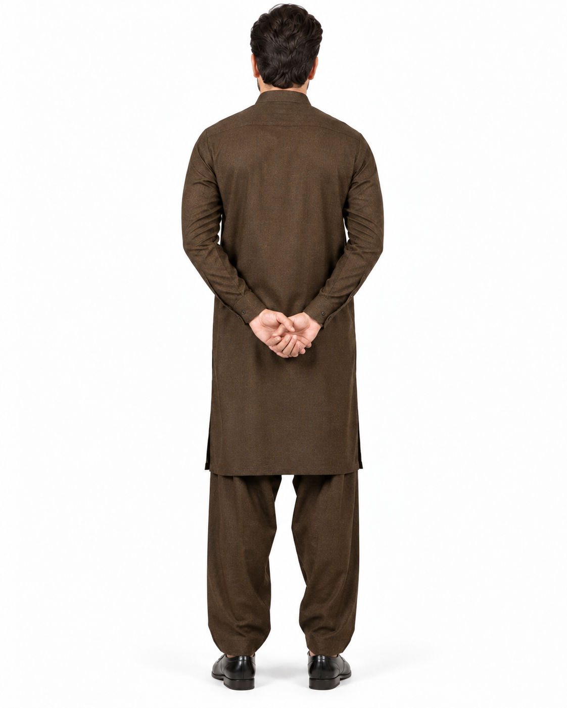 Classic Brown Worsted wool Unstiched
