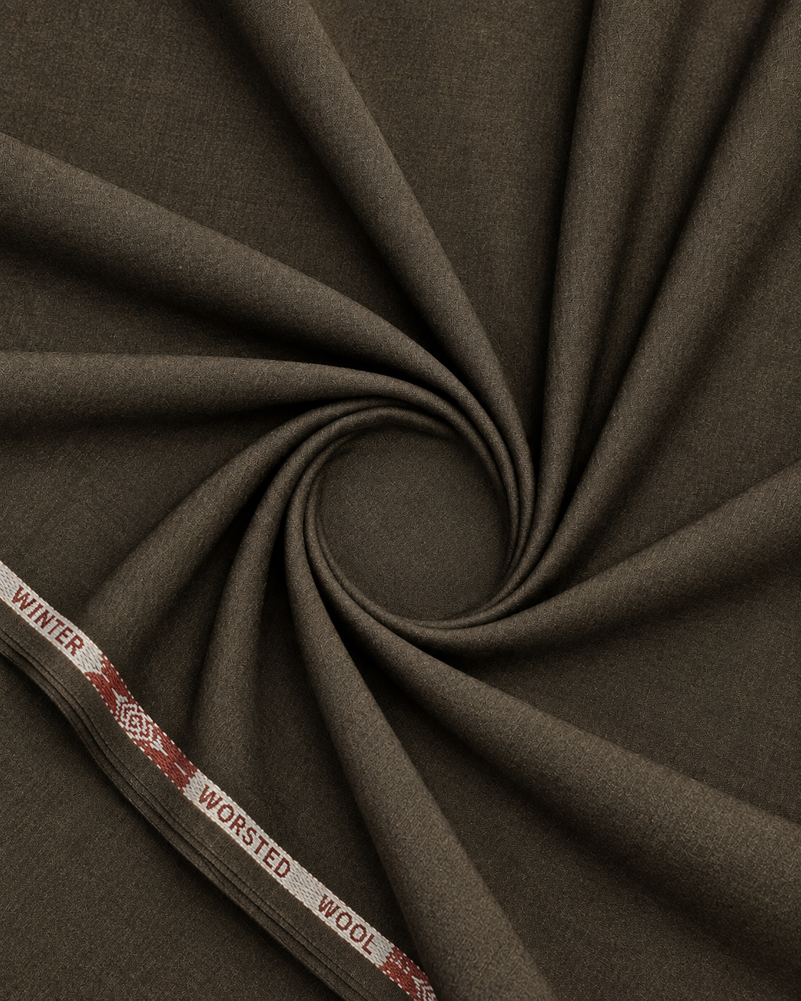 Dark Brown Worsted wool Unstiched