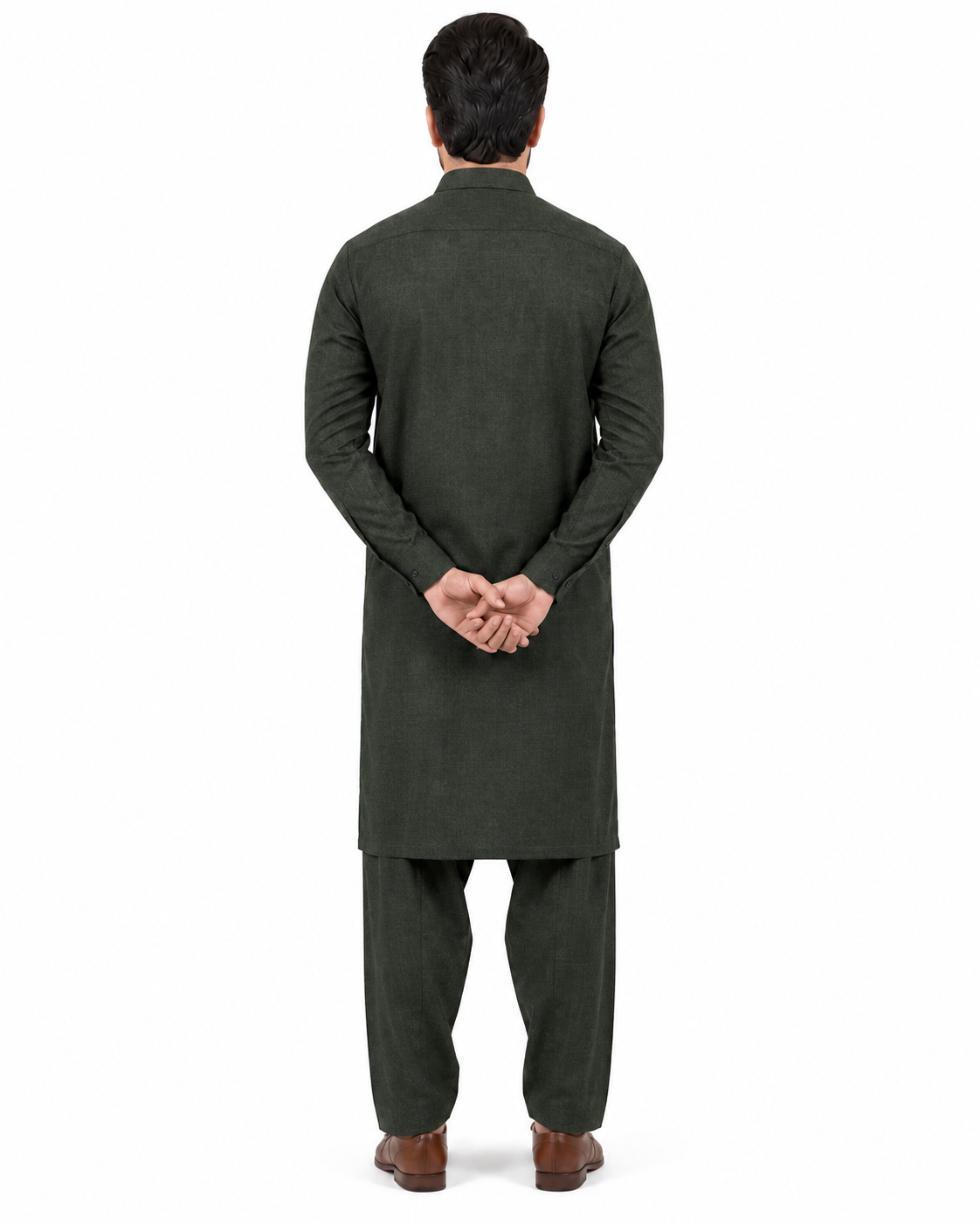 Green Worsted wool Unstiched