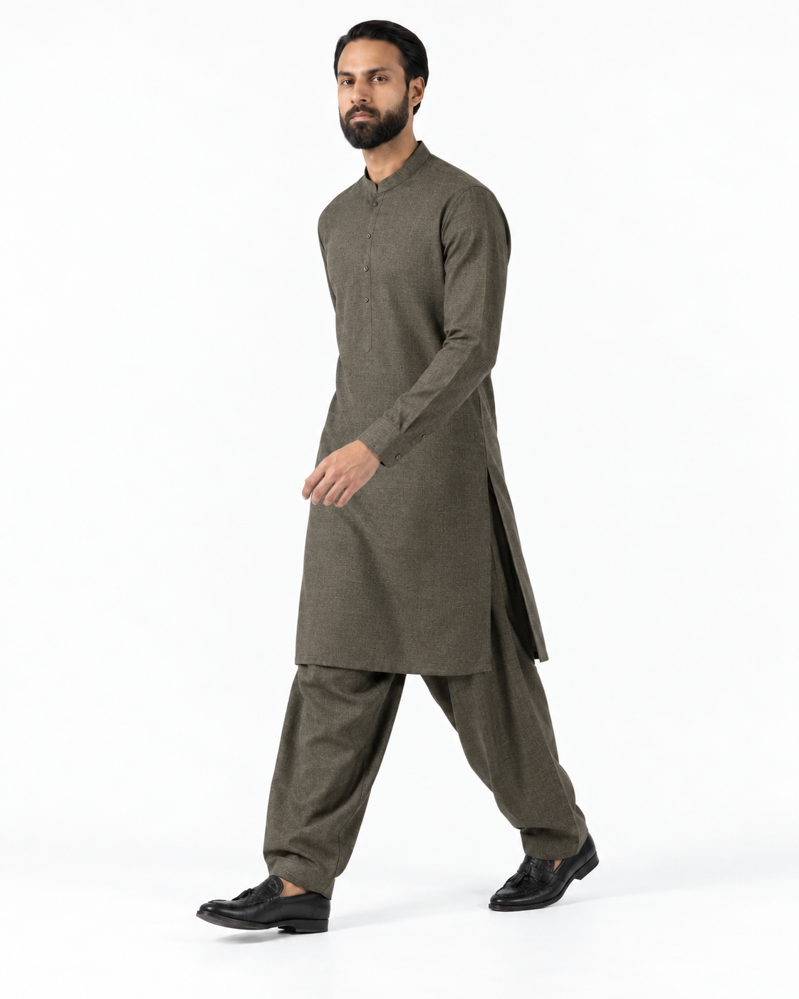 Asli Sona Taupe Unstitched Suit
