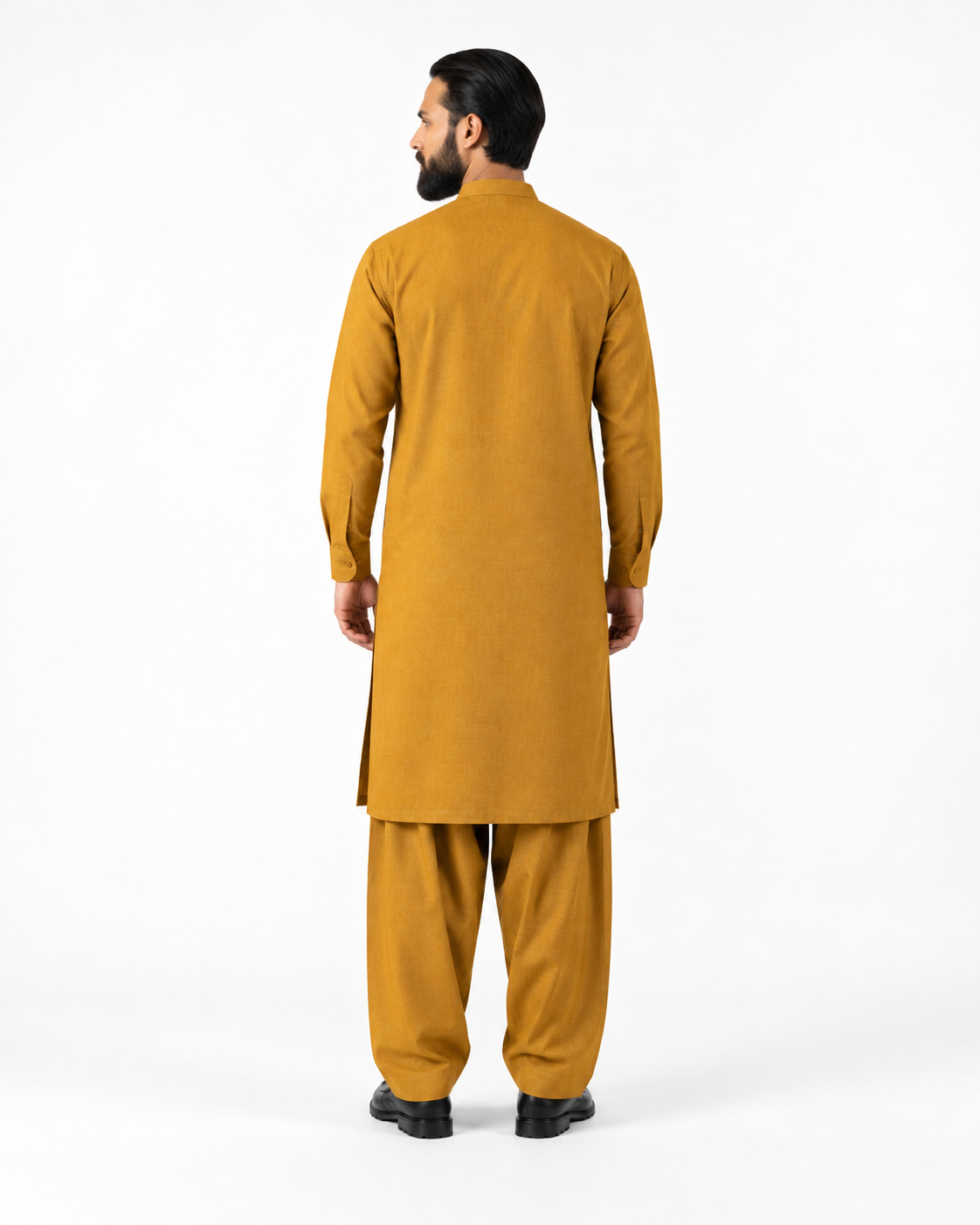 Asli Sona Mustard Unstitched Suit