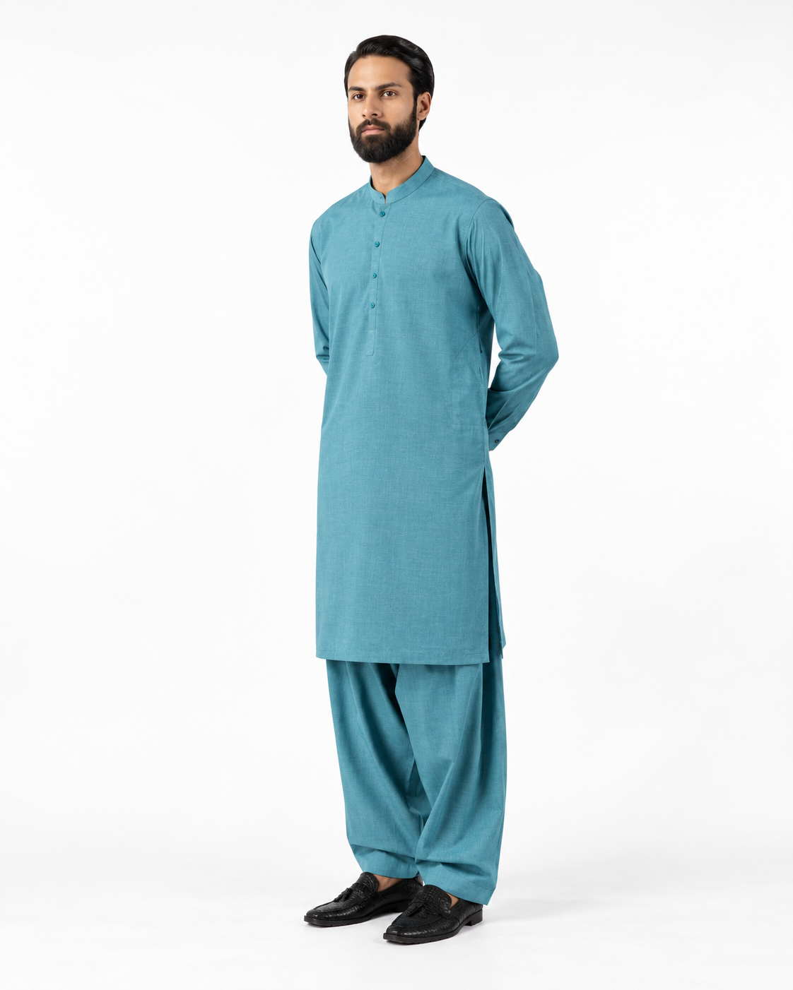 Asli Sona Turquoise Unstitched Suit