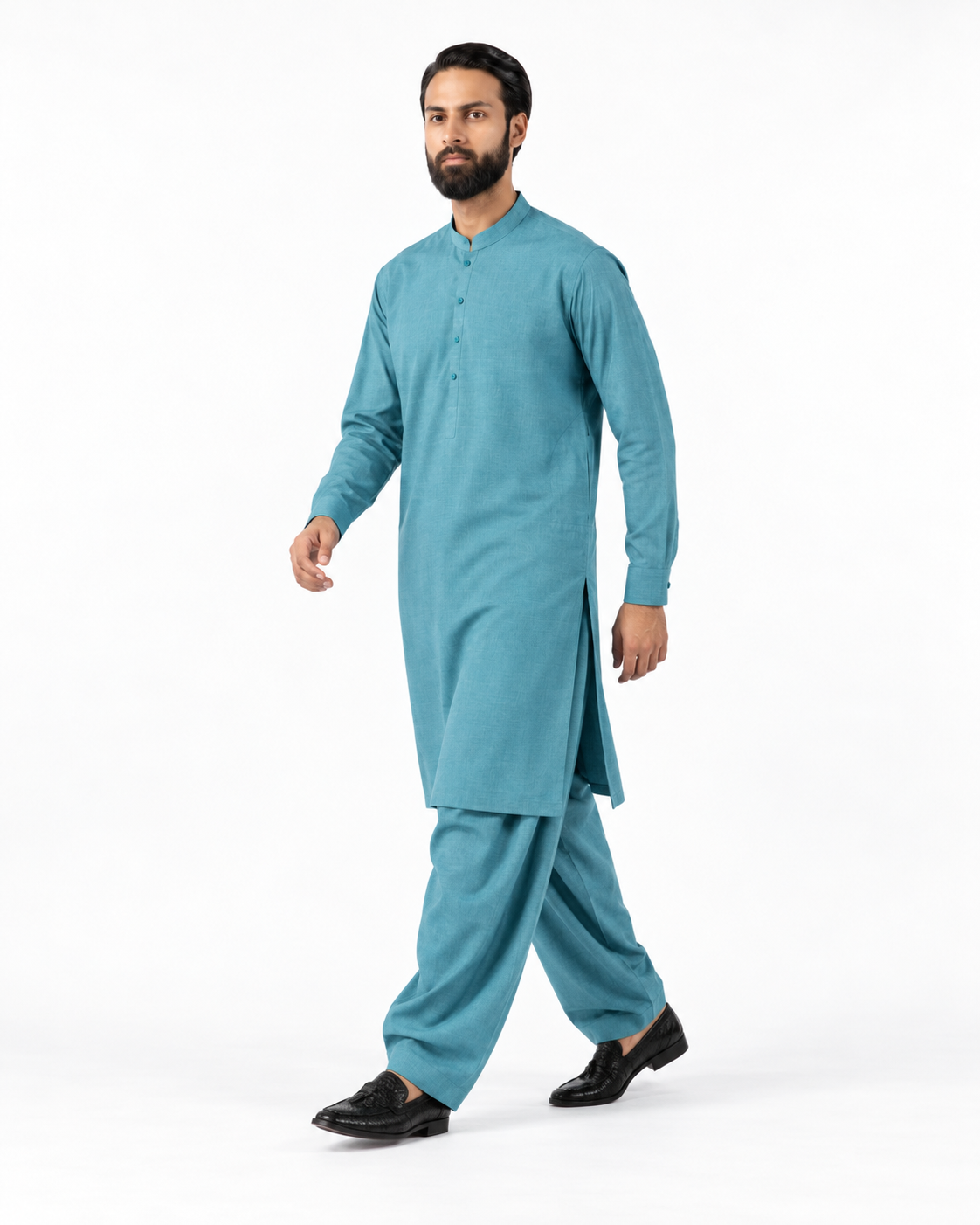 Asli Sona Turquoise Unstitched Suit
