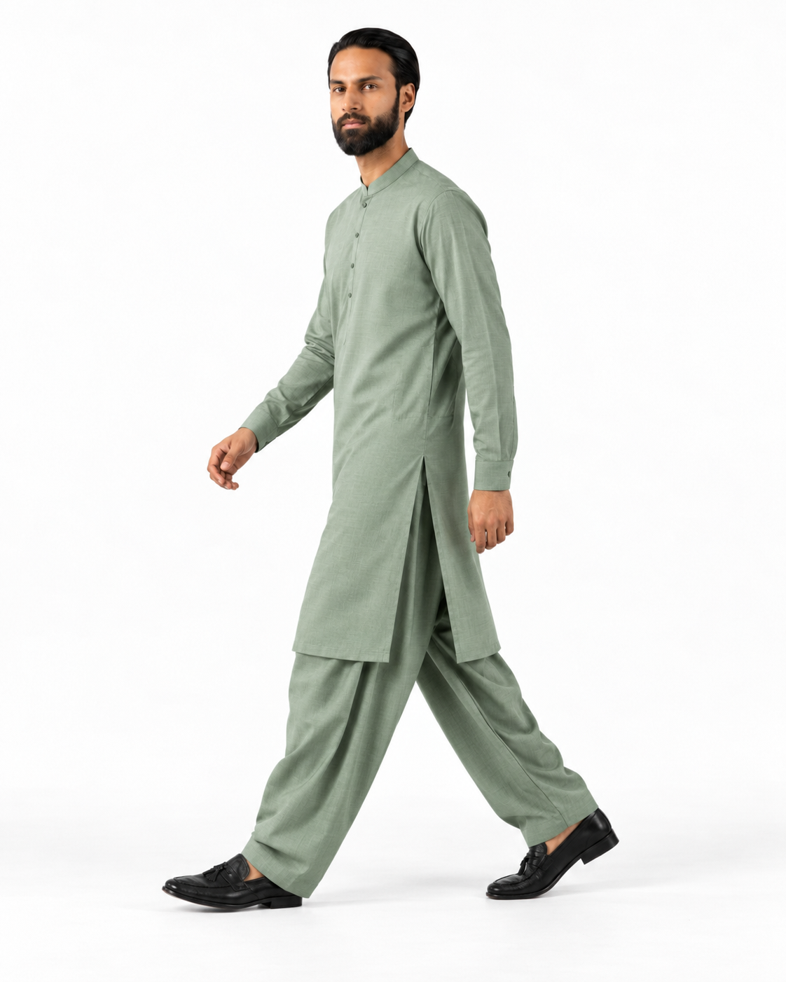Asli Sona Mint Unstitched Suit
