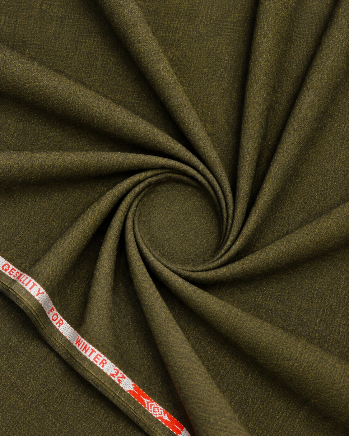 Olive Worsted wool Unstiched